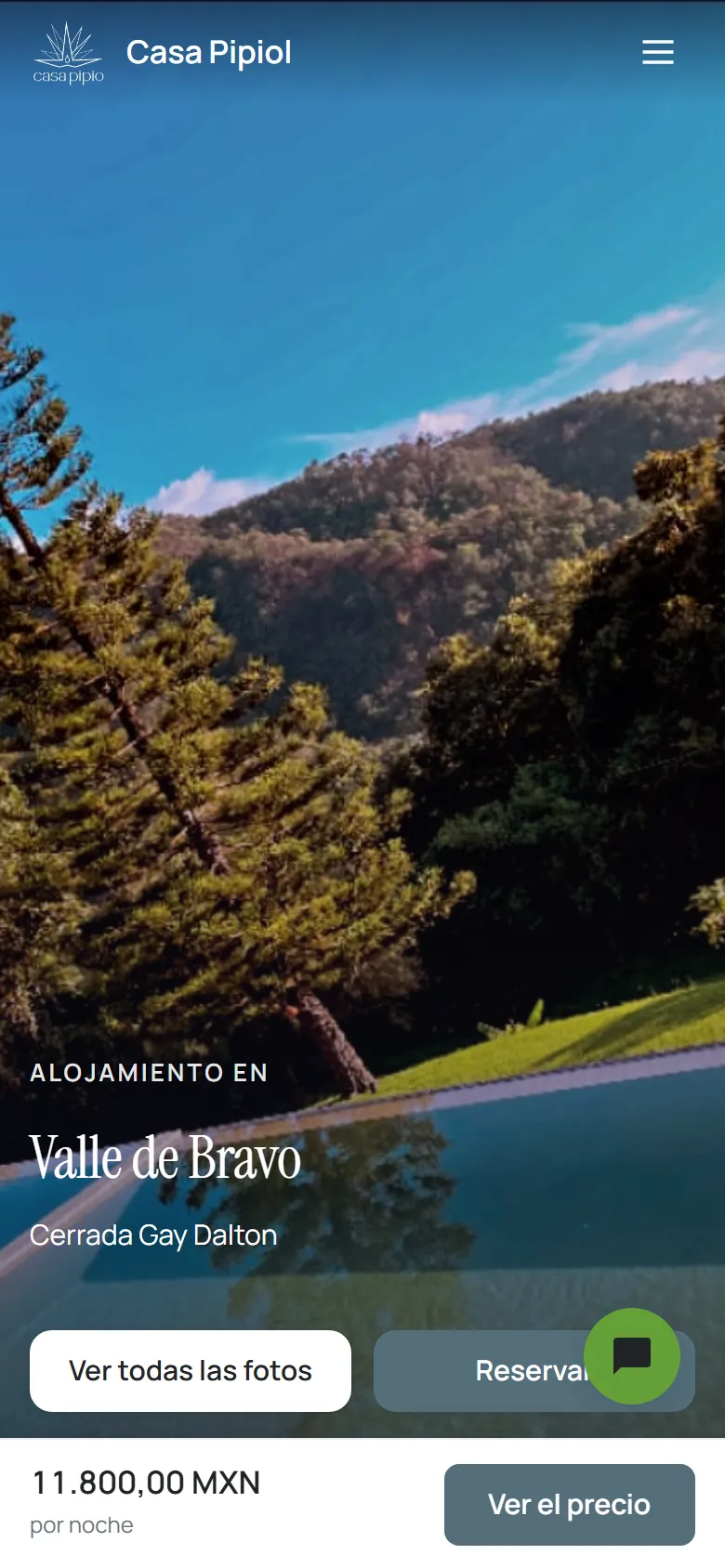 La web de Casa Pipiol en el celular